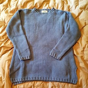100% cotton blue pull over sweater.